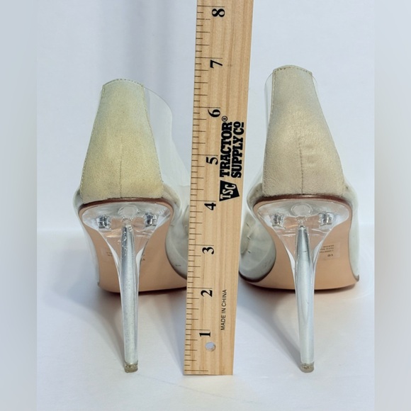 REVOL Glass Doll Clear Stiletto High Heels with Pointed Toe Size 10 - Picture 8 of 11